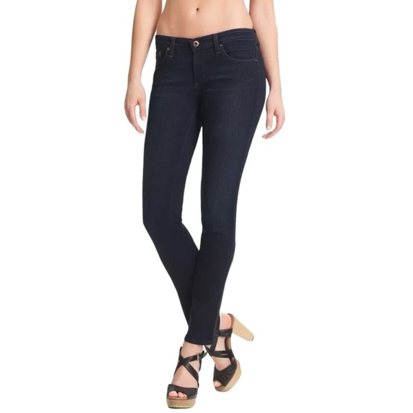 AG Adriano Goldschmied The Stilt Cigarette Leg Denim JeanDark Wash Blue